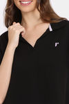 Rosaline Crop Length Loungewear Top - Black Beauty — thumbnail 5